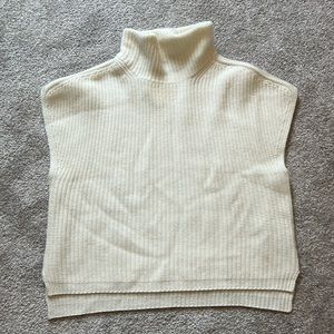NWT Van Kukil turtleneck sweater jumper cream ivory sleeveless 100% cashmere